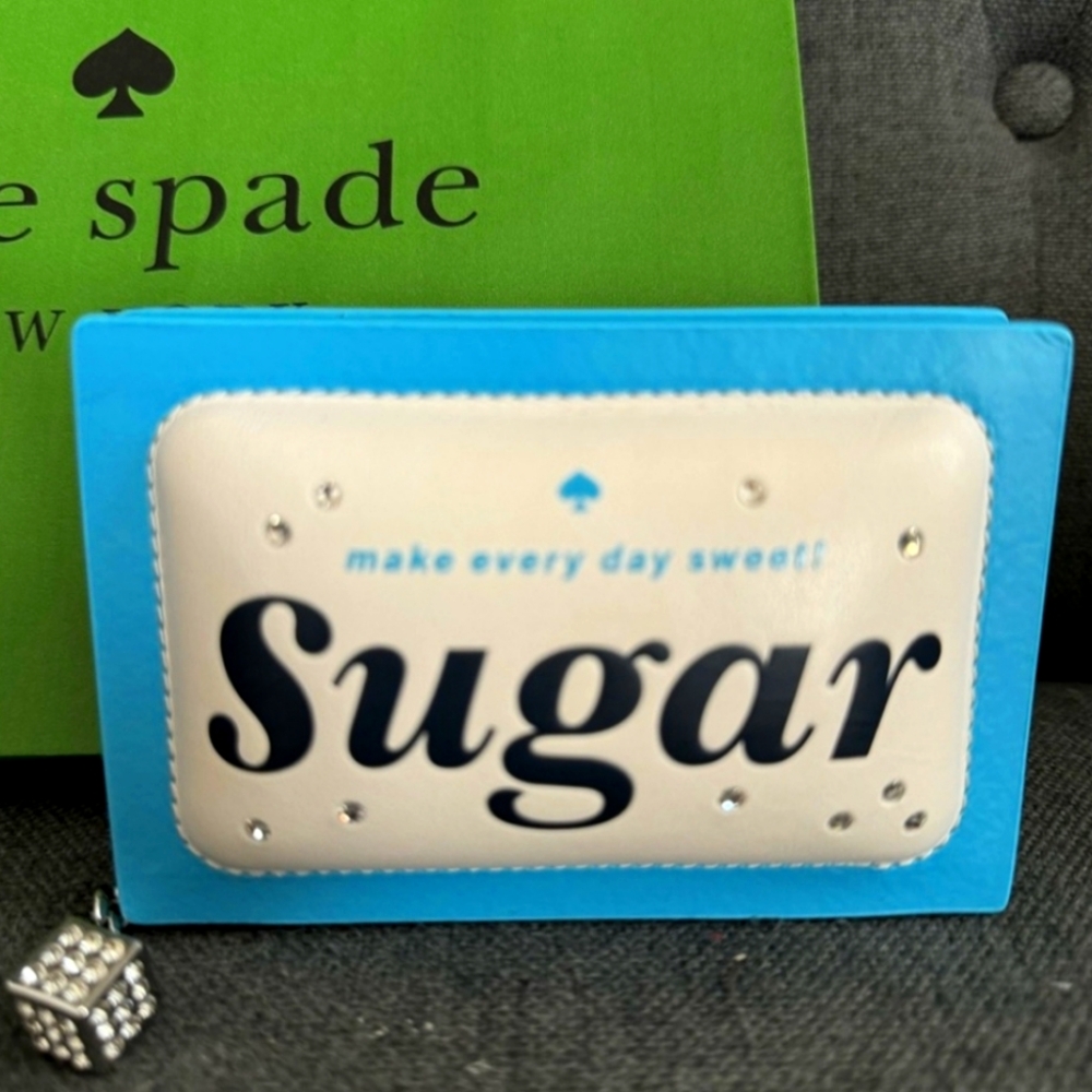 kate spade Coffee Break 3D Sugar Packet Small Card Holder Wallet NWT